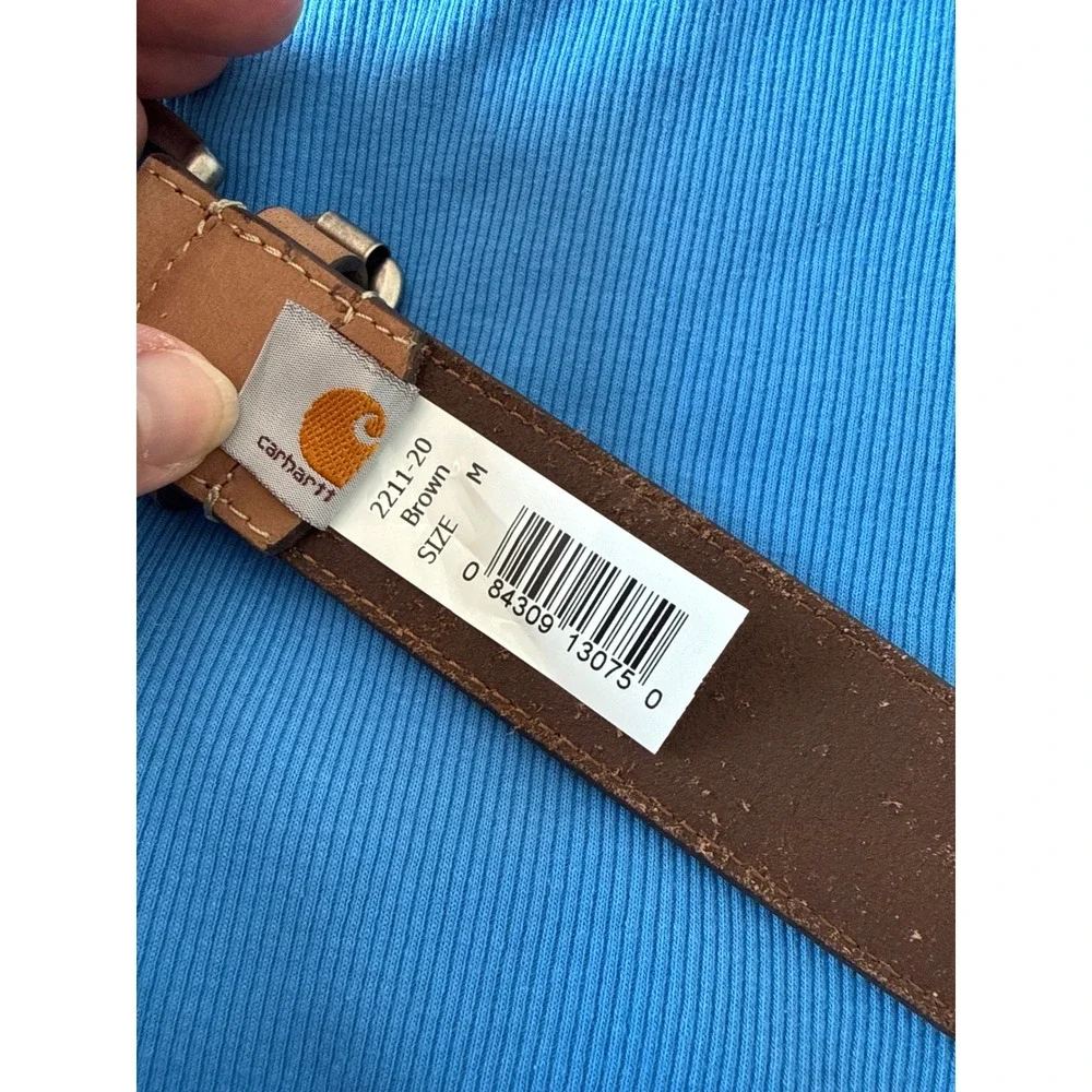 Carhartt 2211 Womens Equestrian Belt Brown Leather Double Buckle Size Medium